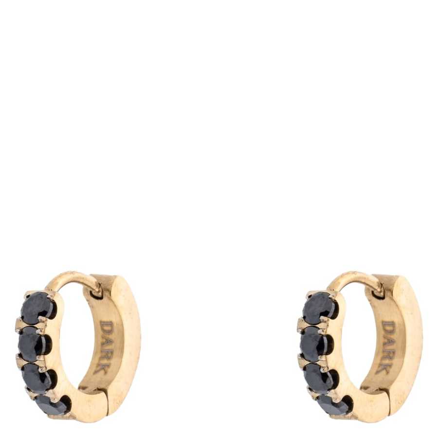 DARK Crystal Hoops 12mm Black