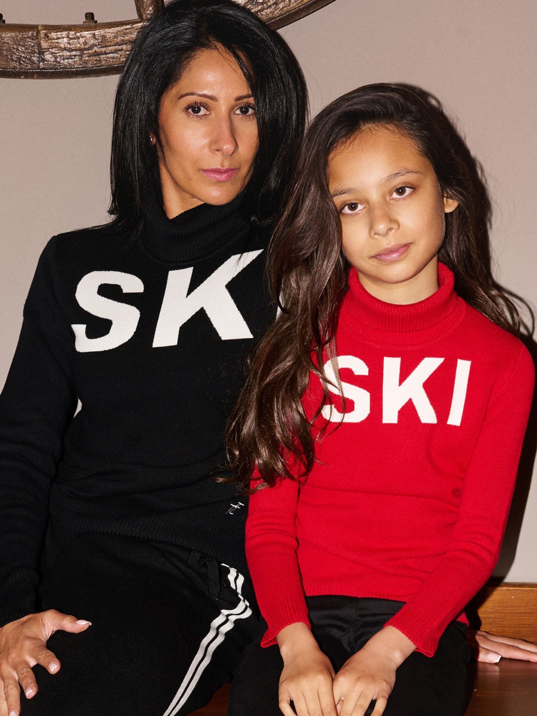 Rood - The Little Tailor Kids Ski Text Christmas Jumper