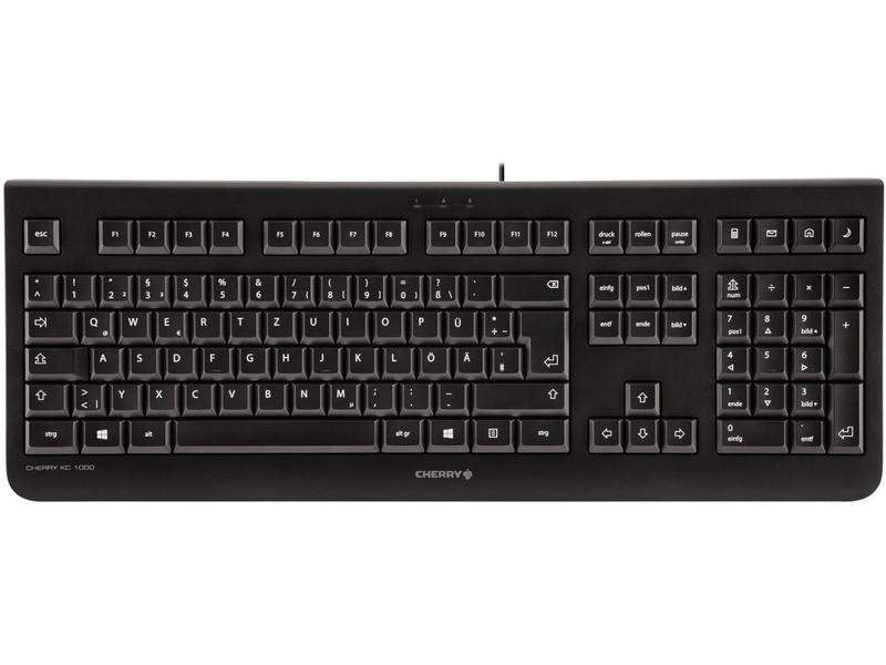 Cherry Tastatur KC 1000 Schwarz Leise Kabeltastatur