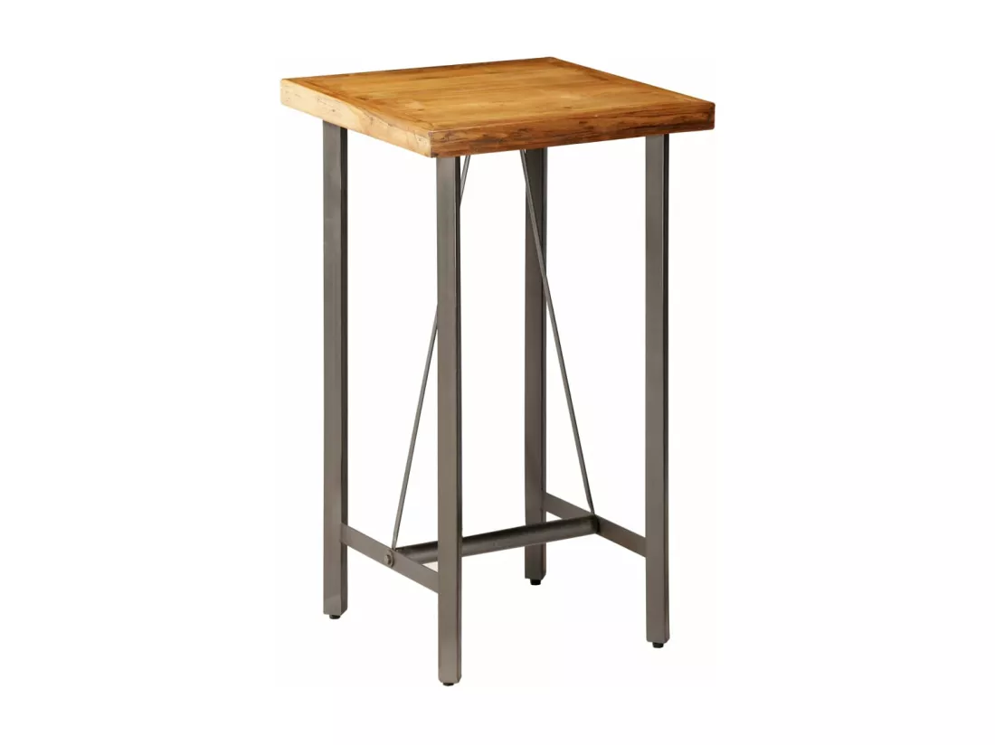 Table de bar Teck recyclé massif 60x60x107 cm
