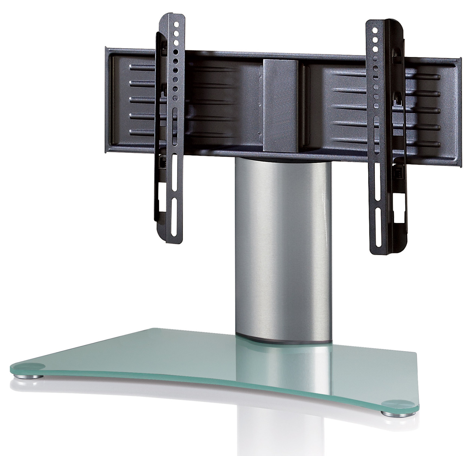 TV-Standfuß WINDOXA MINI - silber - Mattglas
