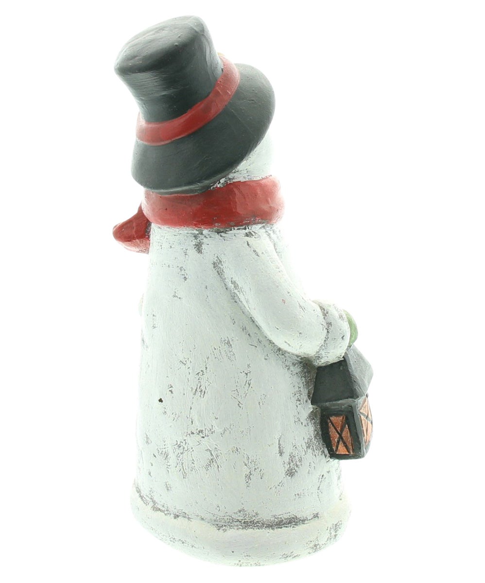 FRANK FLECHTWAREN | Sneeuwpop Rode Sjaal, 11 x 8,5 x 20,5 cm, POLYRESIN