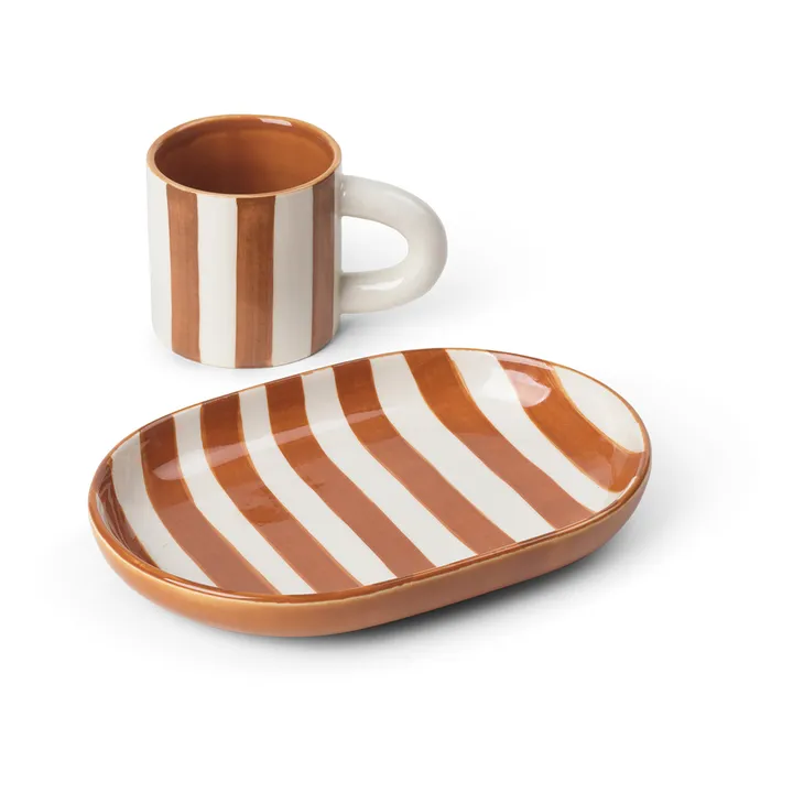 Ferm Living Tasse Milu et sous-tasse en porcelaine | Rouge