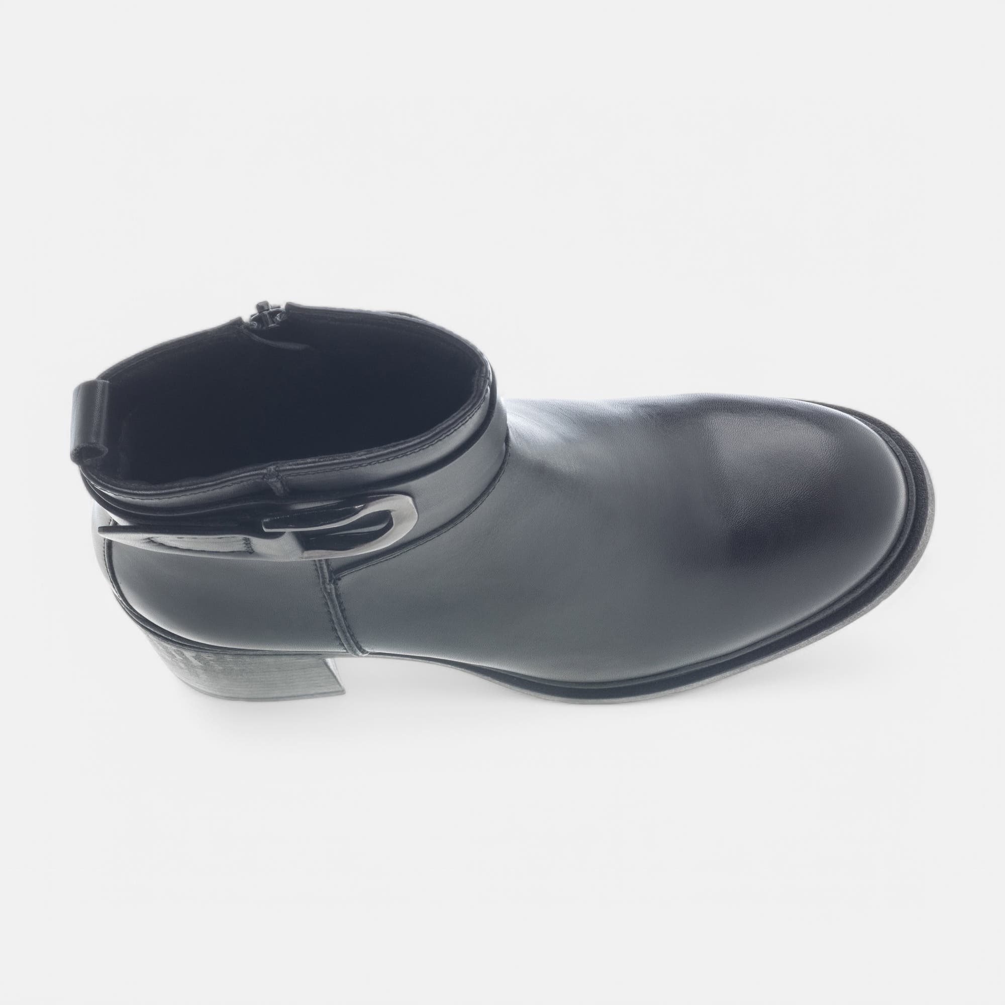 Bottines à talon Femme en cuir noir