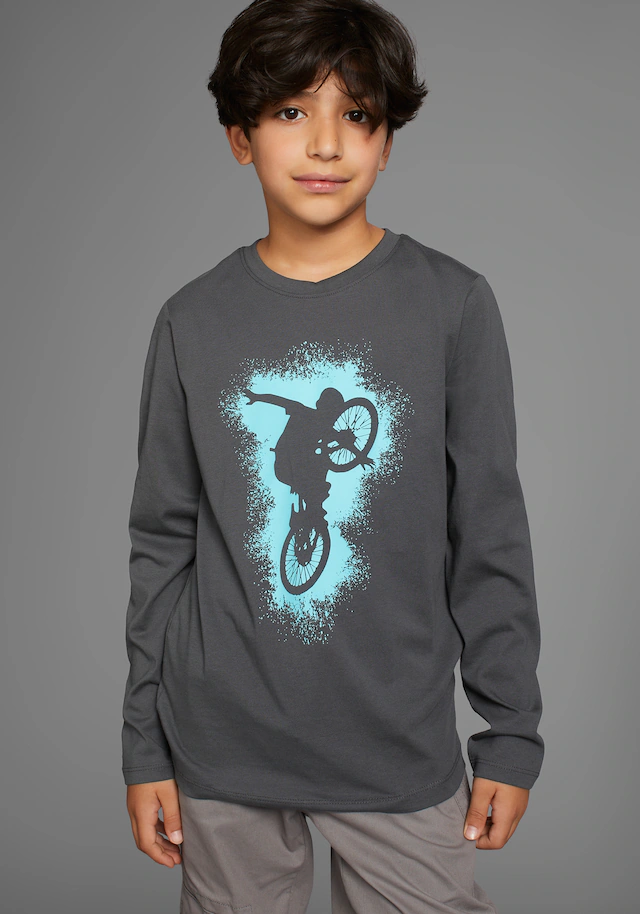 KIDSWORLD Langarmshirt »BIKER«, , lässiger Druck für Jungen