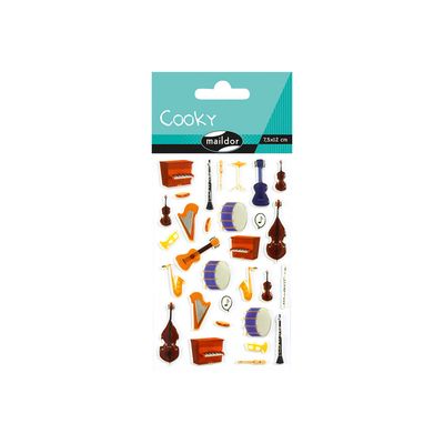 Maildor - 1 feuille gommettes instruments de musique