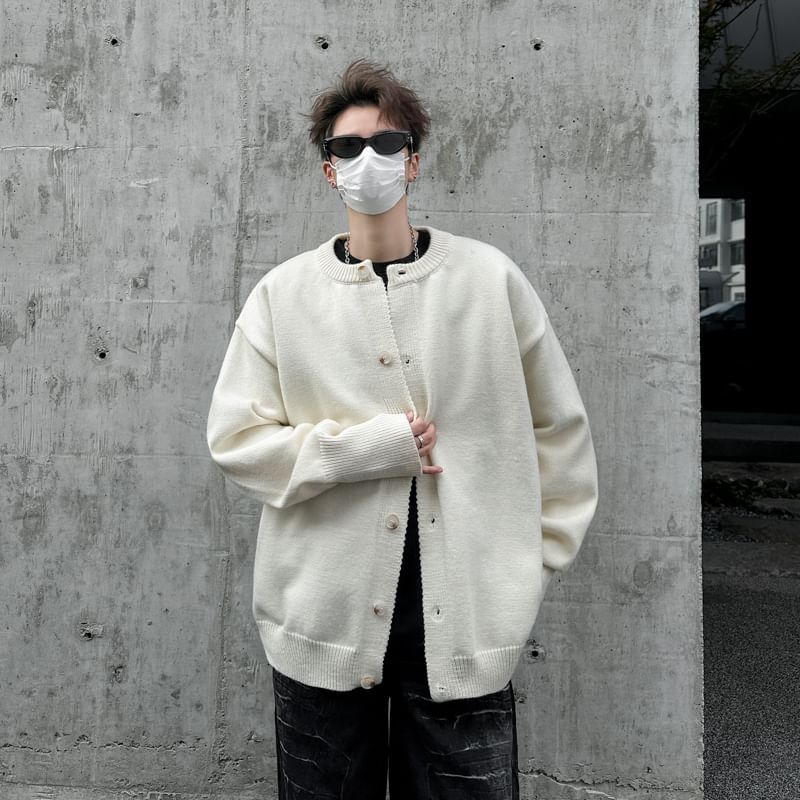 Plummie - Effen Cardigan met Afhangende Schouders