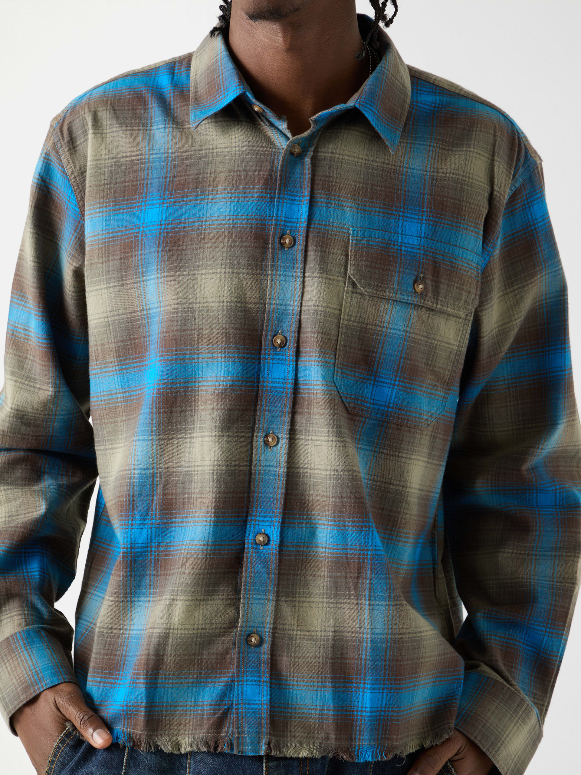 Camisa GUESS Originals Eco Plaid Boxy Pocket