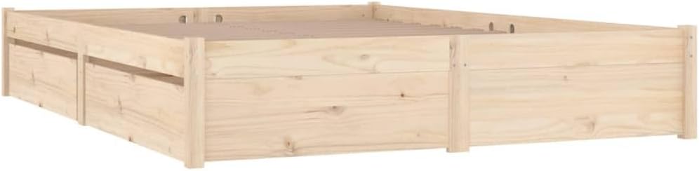 Owox Massivholz Bett 180x200 Kiefer Natur 4 Schubladen Stauraumbett ohne Matratze