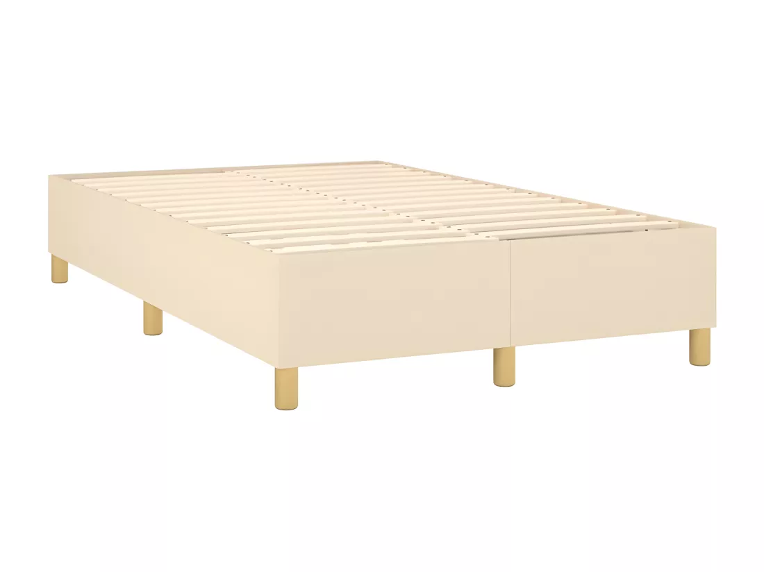 Sommier tapissier avec matelas et LED Crème 120x200 cm Tissu