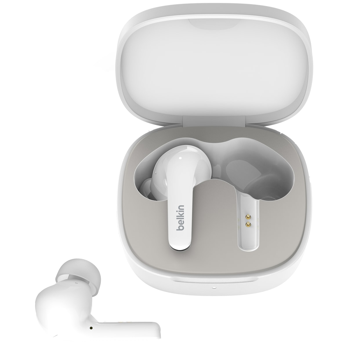Belkin SoundForm Flow helt trådløse hodetelefoner (hvit)