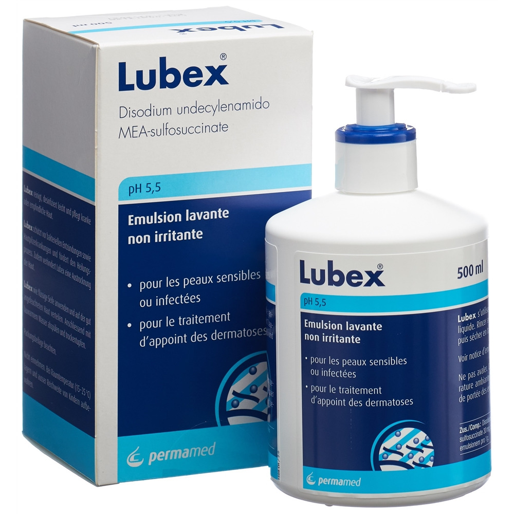 LUBEX Reizlose Hautwaschemulsion extra mild<br>500 ml, Dispenser, Emulsion zur Anwendung auf der Haut, pH 5.5