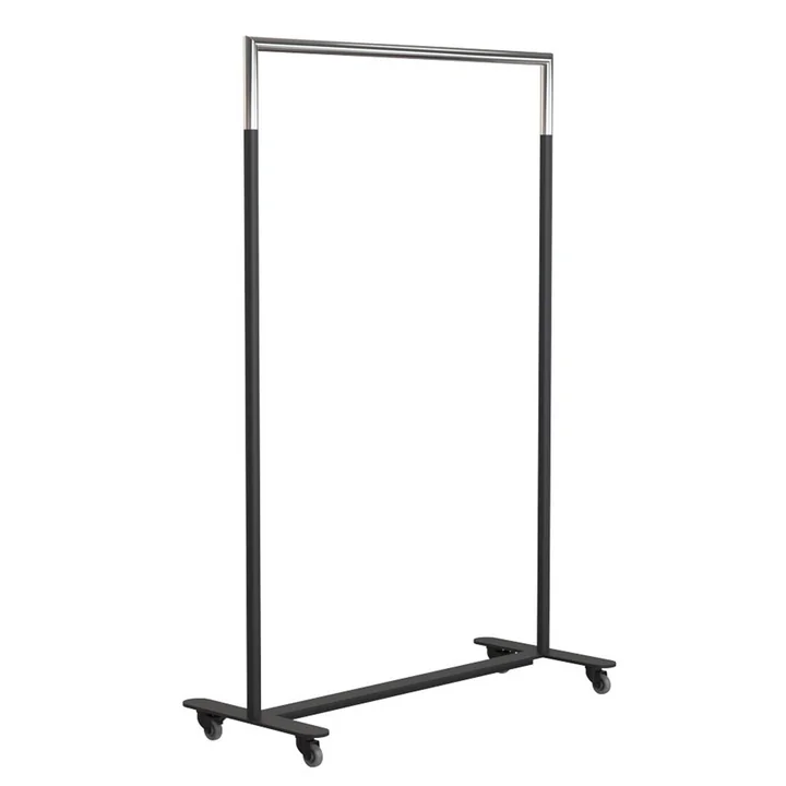 Frost - Bukto Kleiderständer mit Rollen 100 cm, Edelstahl poliert / schwarz