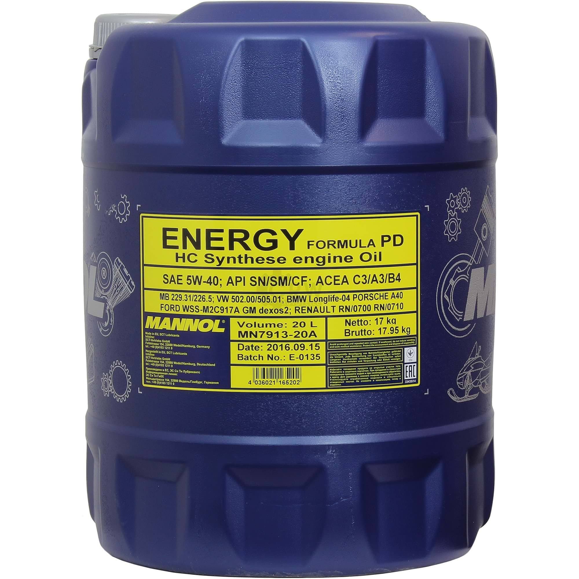 Mannol 20 L Energy Formula PD 5W-40 Motoröl