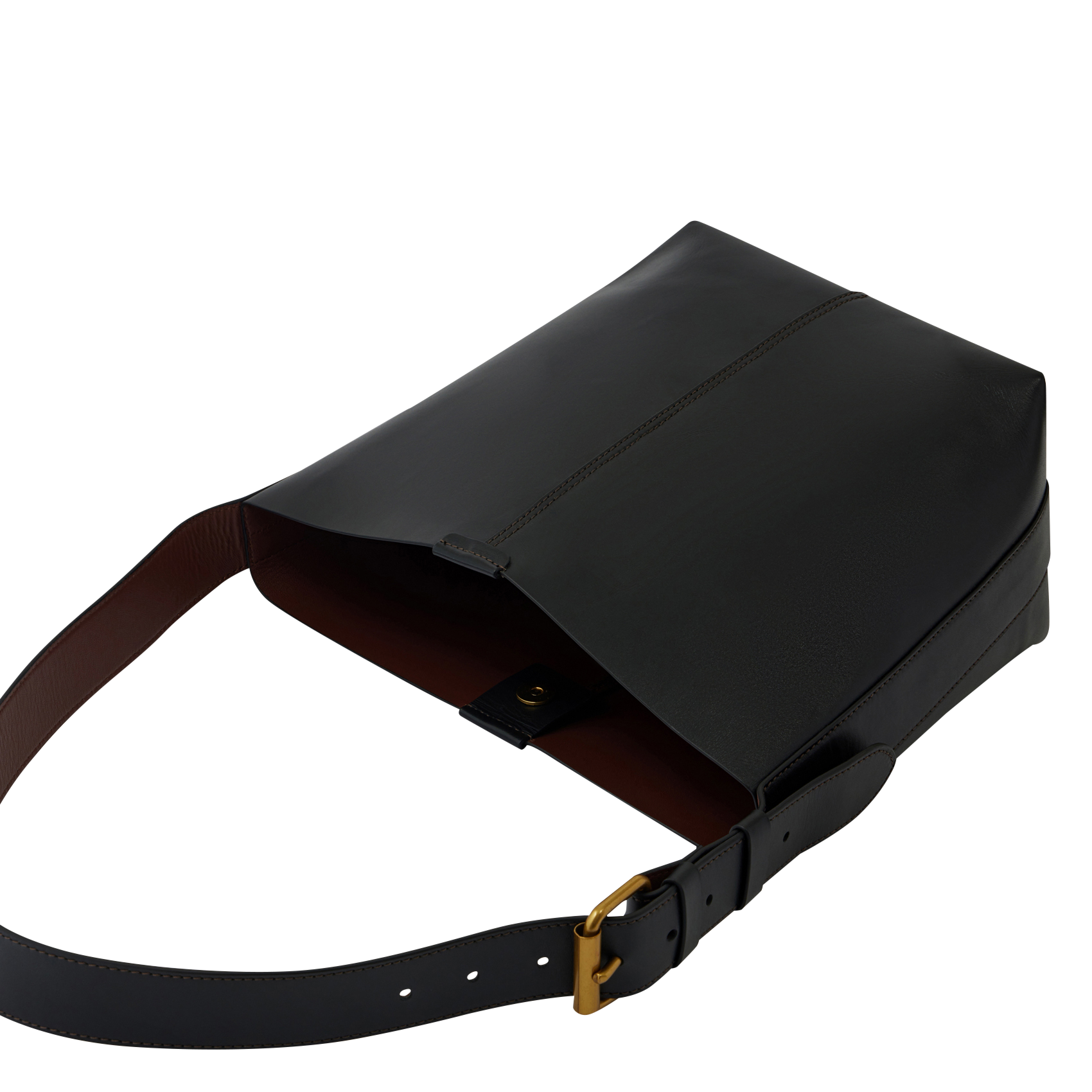 SAUDADE MINI - Sac seau en cuir | Noir