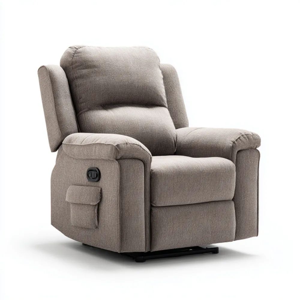 Relaxsessel - Polsterung Stoff 90x110x100 cm - Grau - Verstellbare Rückenlehne