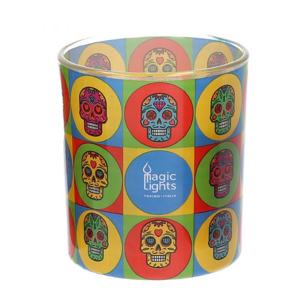 Magic Lights Vela em Vidro Pop Art ø7,5x8,4cm Skull