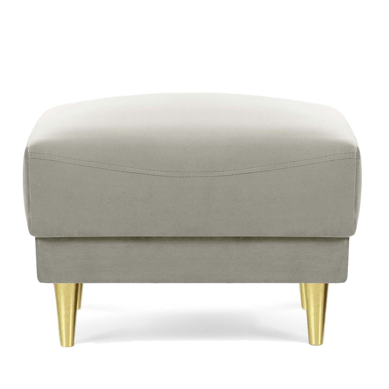 Mazzini Sofas Pouf Pansy en Velours beige - 60x45x45 cm
