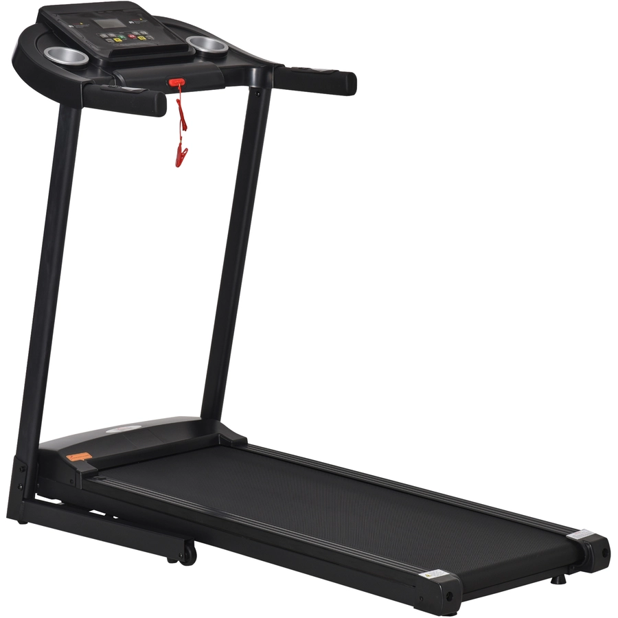 HOMCOM Laufband Training für Zuhause, Tassenhalterungen und Handyhalter schwarz, Grau