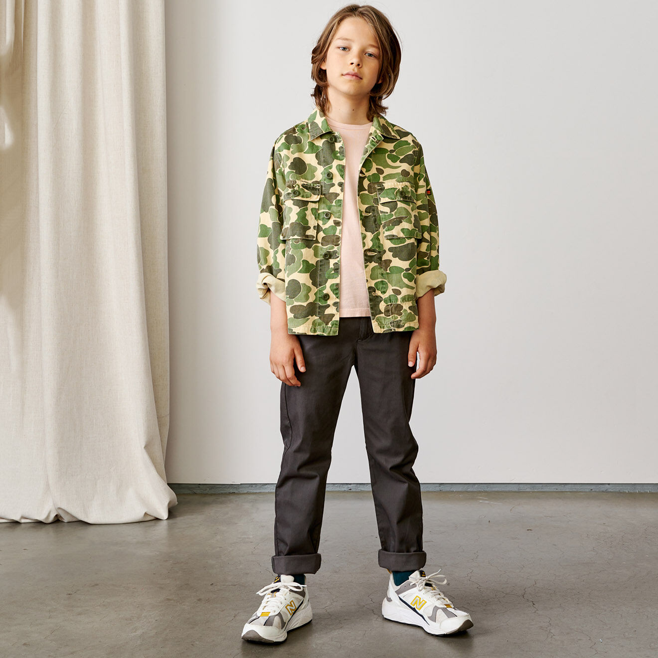 Bellerose Surchemise en Coton & Chanvre Phillip camouflage kaki