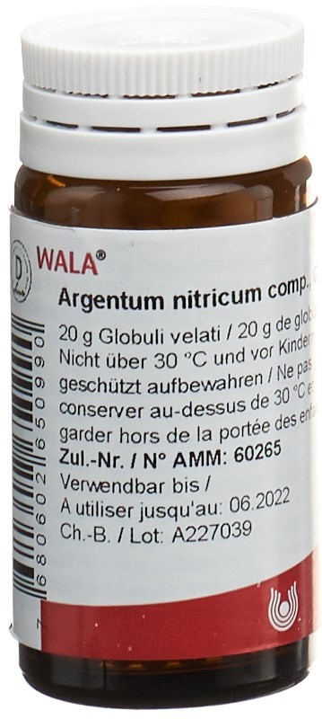 WALA Argentum nitricum comp.<br>20 g, Flasche, Streukügelchen