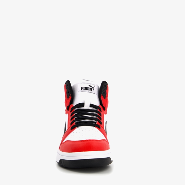 Puma Rebound V6 Mid jongens sneakers rood/zwart