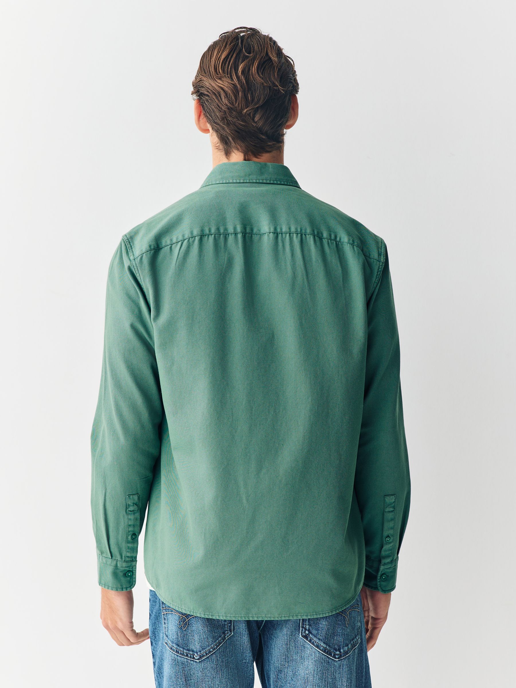 Groen - Long Sleeve Garment Dyed Oxford Shirt