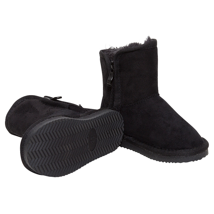 Bottines fourrées à franges effet suédine du 28 au 38