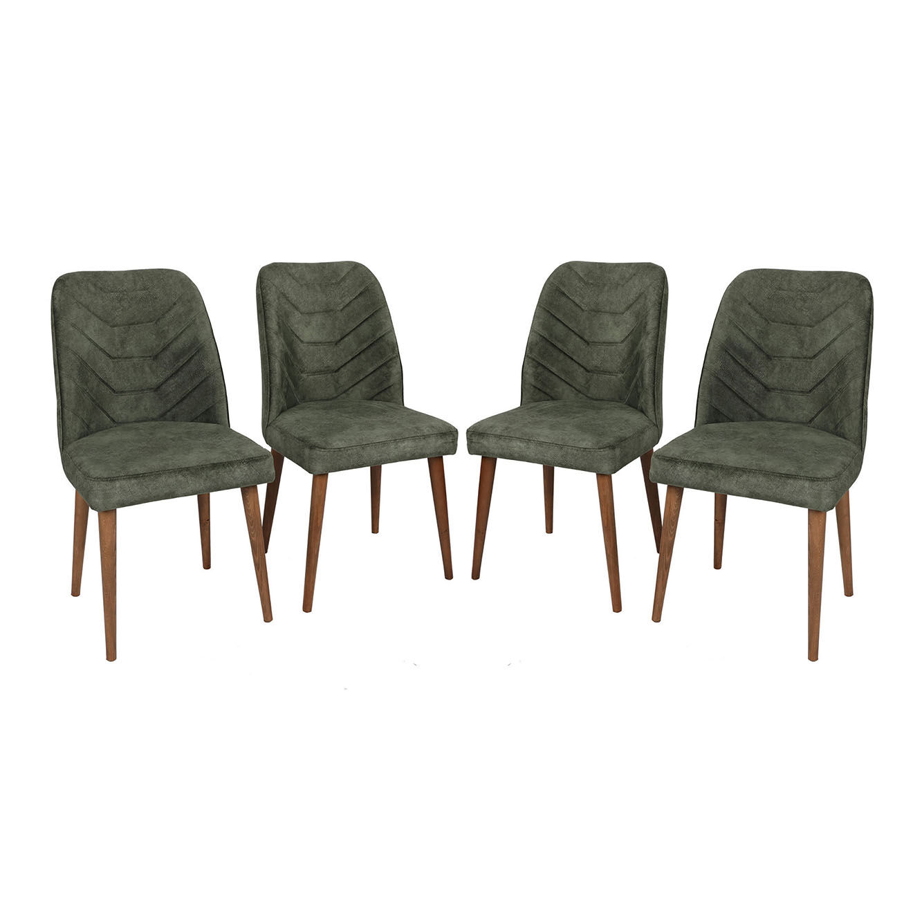 Wooden Art 4 chaises dallas marron/vert - 50x90x49 cm
