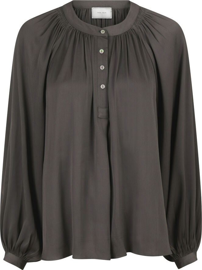 Neo Noir Kirsty Structure Blouse Brown