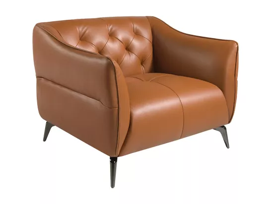 Fauteuil de cuir brun avec capitonné 5098 ANGEL CERDA