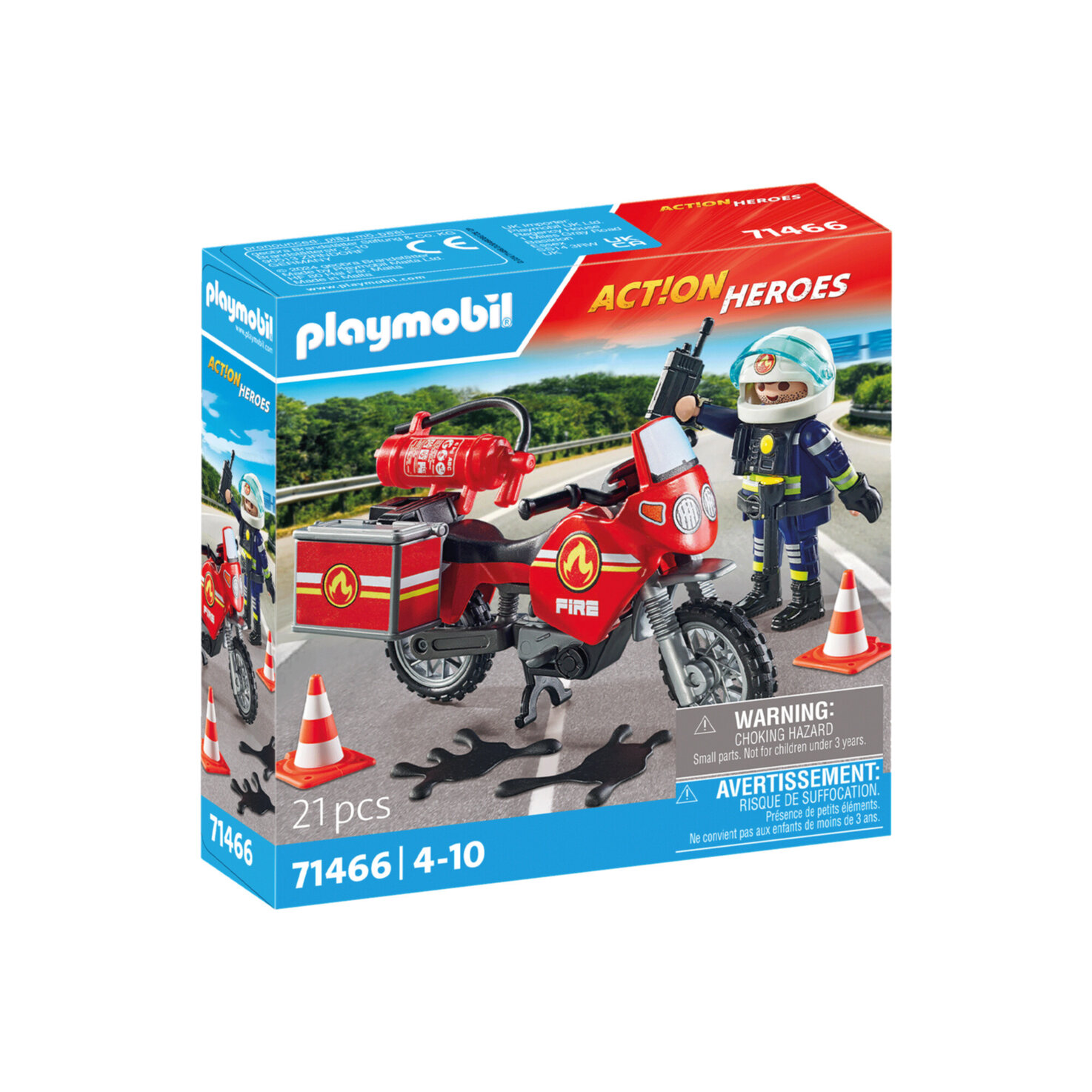 Playmobil Feuerwehrmotorrad am Unfallort 71466 4+