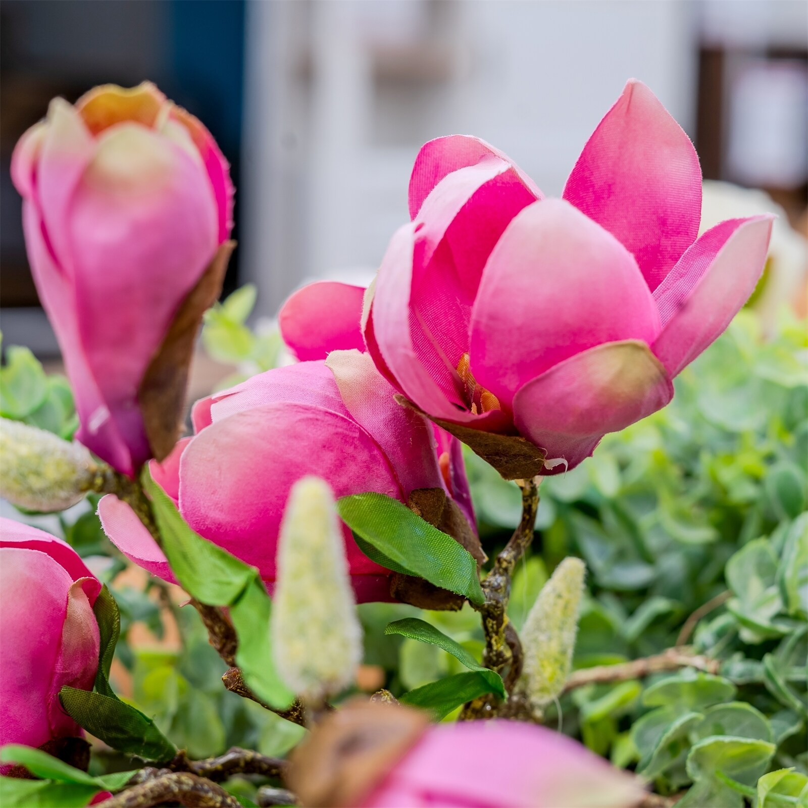 HTI-Living Kunstblume Magnolienstrauß Flora