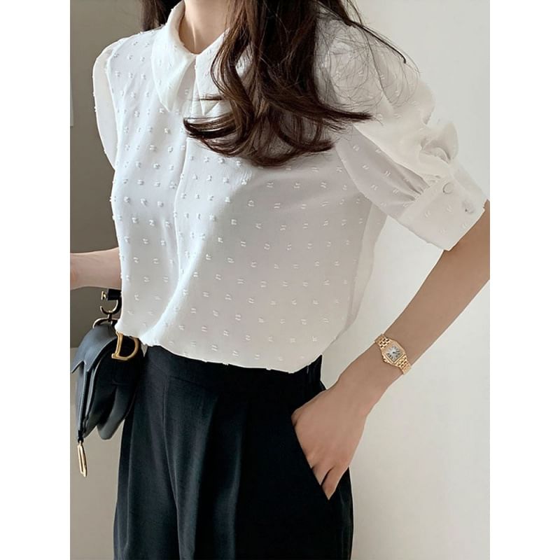 Bornite - Blouse met korte mouwen en stippen
