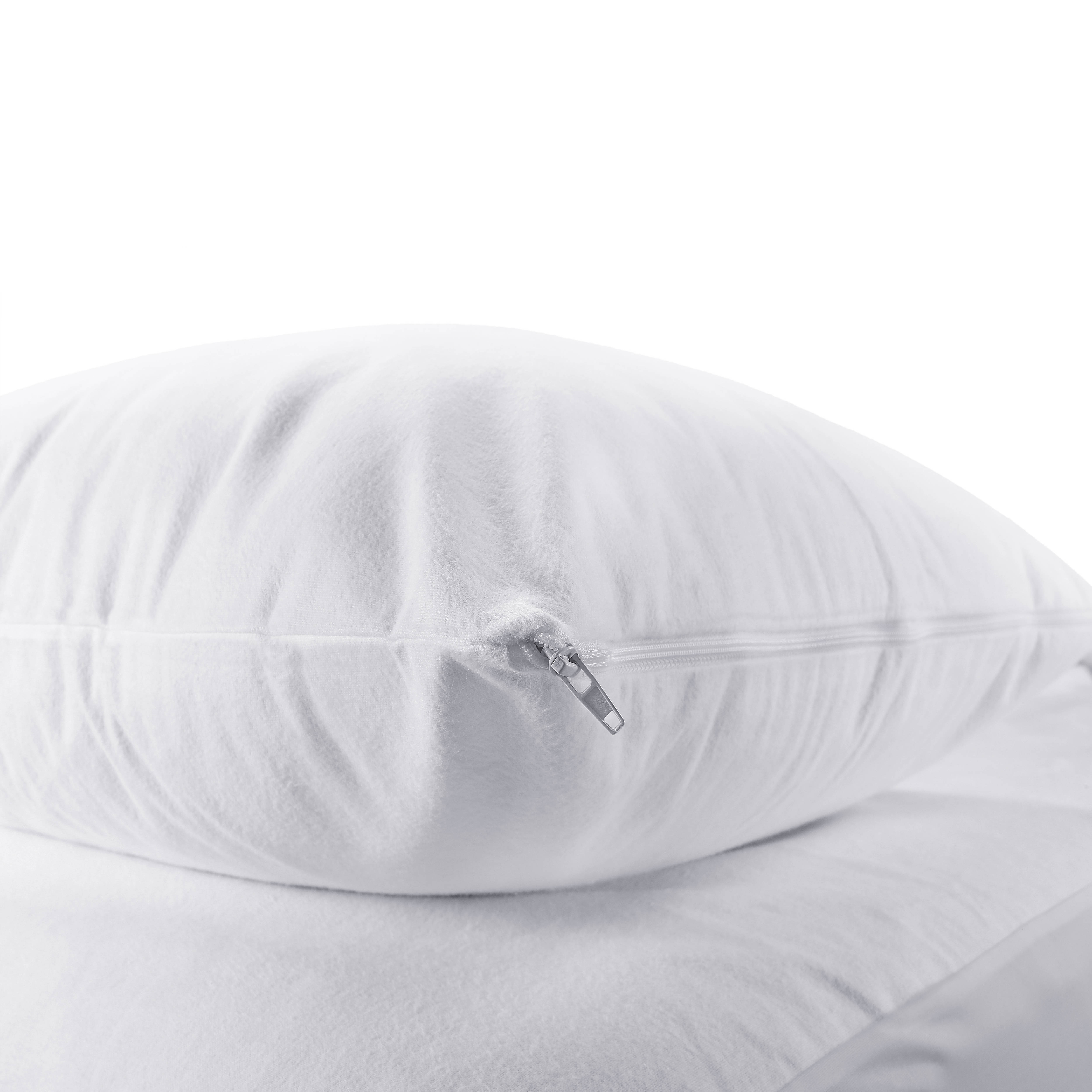 NOUS Living kussensloop molton pu waterafstotend wit (60x70 cm) (set van 2)