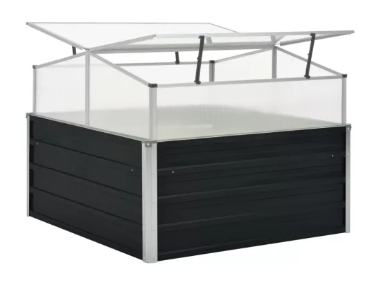 Serre Anthracite 100x100x77 cm Acier galvanisé