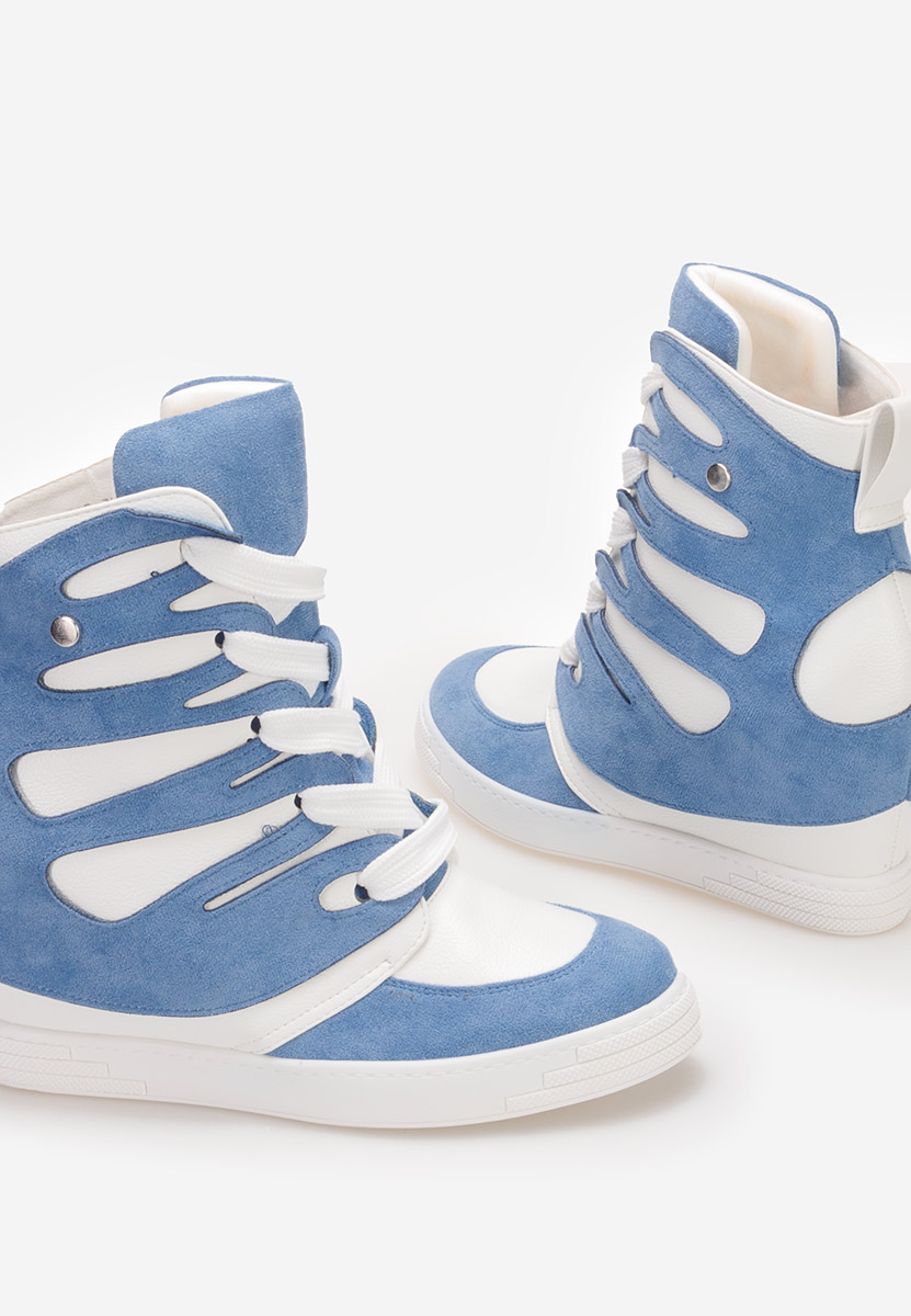 Baskets pour femme avec plateforme cachée bleus Kaia