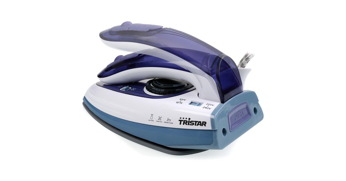 TristarST-8152 Reisstrijkijzer stoomstrijkijzer  (Wit/blauw)
