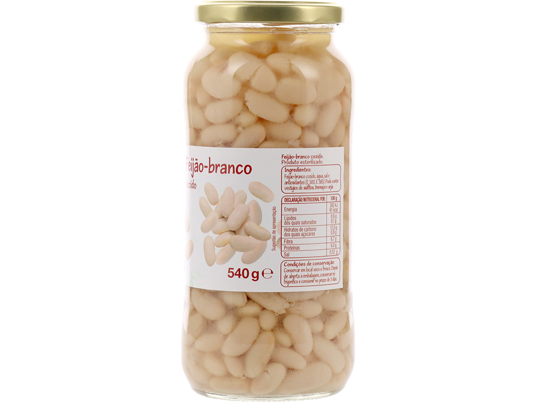 FEIJÃO BRANCO POLEGAR FRASCO 540 (400) G