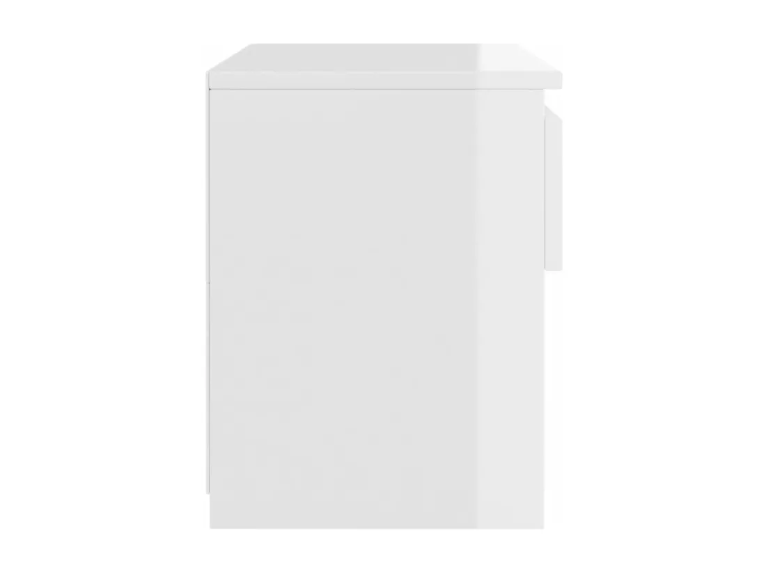 Tables de chevet 2 pcs Blanc brillant 40x30x39 cm Aggloméré