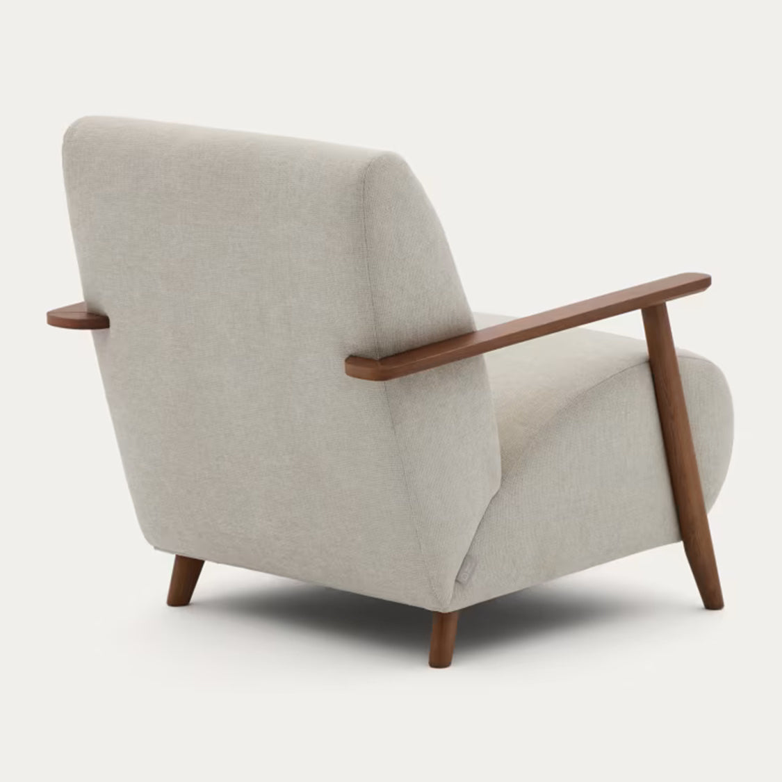 Kave Home Meghan Fauteuil - Wit / Donkerbruin