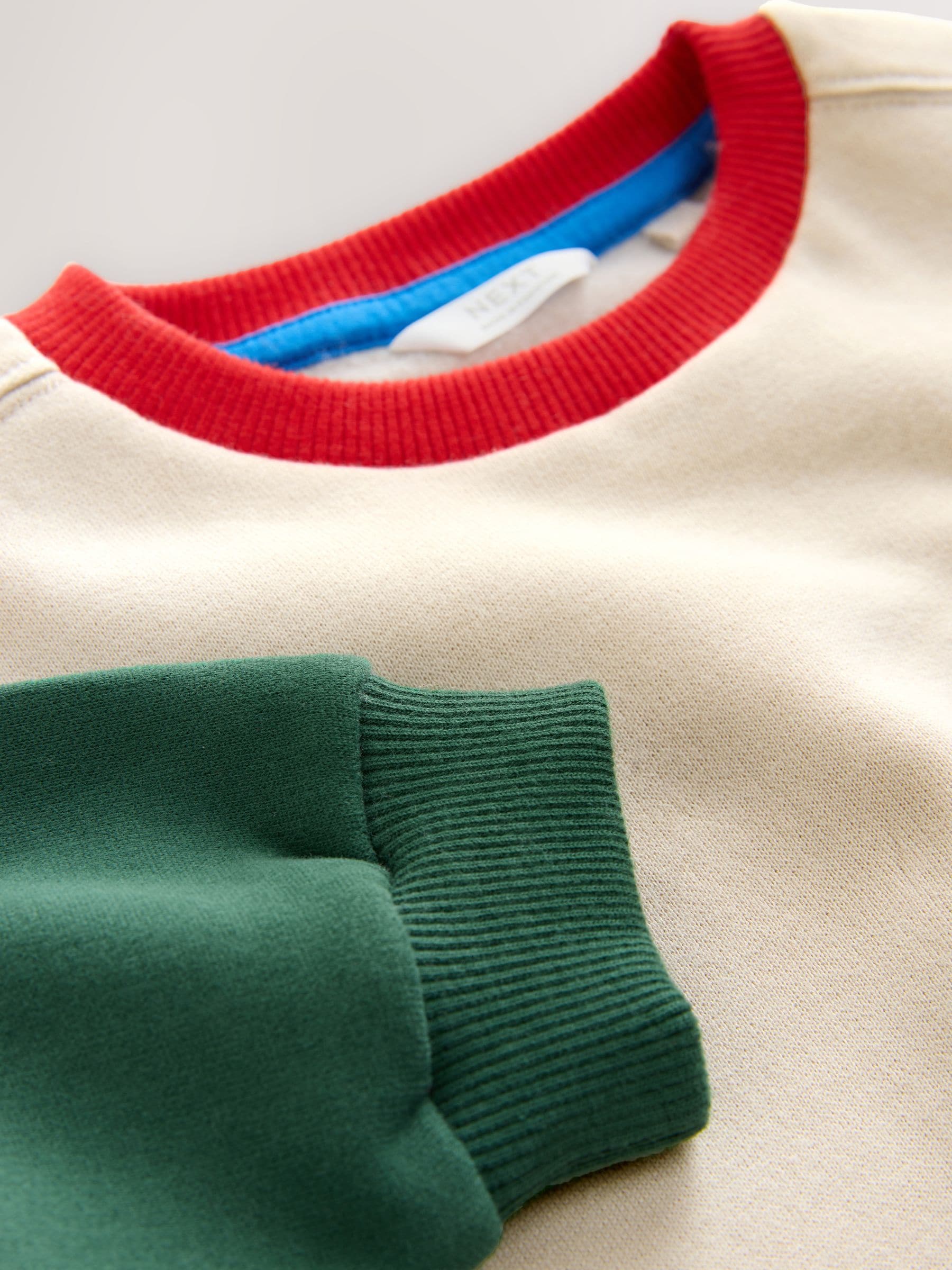 Ecru met kleurvlakken - Sweatshirt met ronde hals en all-over print (3 mnd - 7 jr)