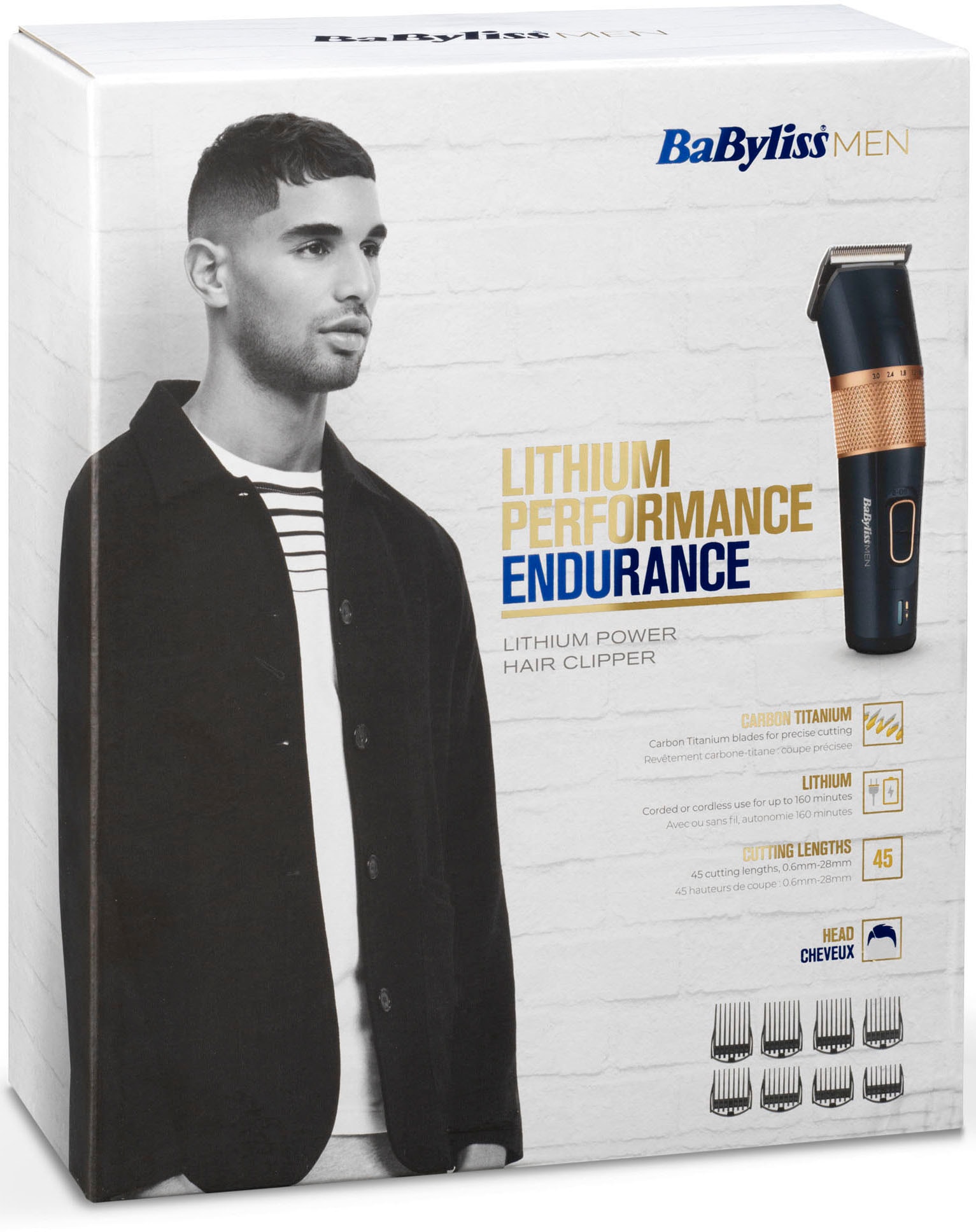 BaByliss Haarschneider »E986E MEN Lithium Power« 8 Aufsätze 0,6-28mm