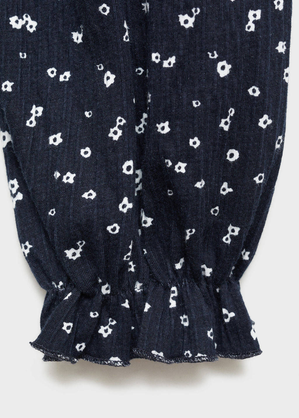 Mango Kids top met all over print en volant donkerblauw/wit