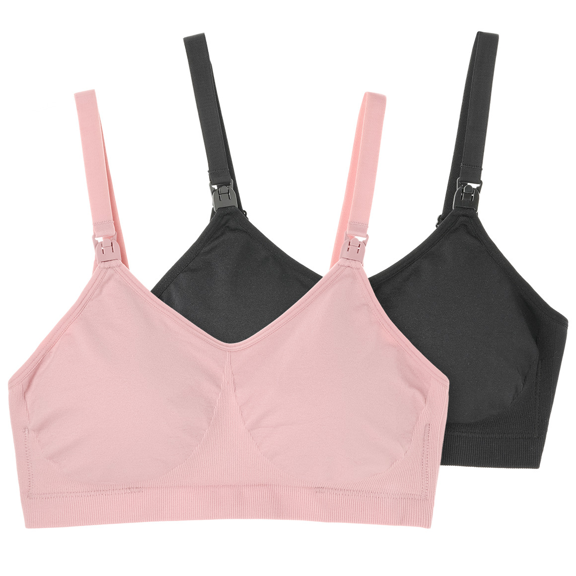 Gina Mama 2 Damen Still-BHs aus Mikrofaser rosa / schwarz