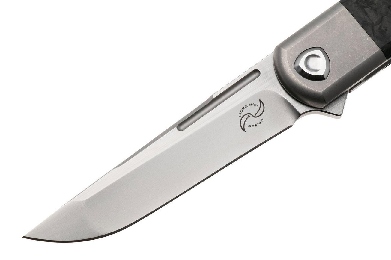 Liong Mah Tanto One, Bead Blasted M390, Marble Carbonfiber Titanium, zakmes