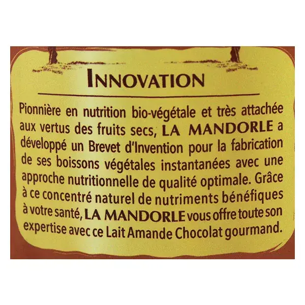 La Mandorle Boisson Instantanée en Poudre Lait d'Amande Chocolat Bio 400g