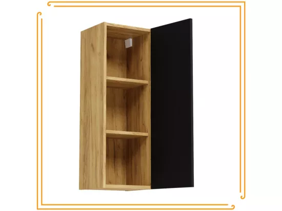 Armoire de salle de bain suspendue 30cm Étagère étroite en chêne noir Craft