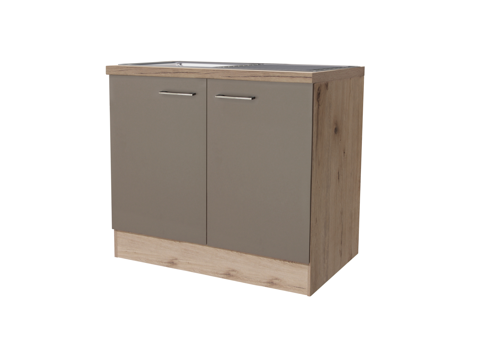 Spülenunterschrank RIVA - Quarz-Cubanit-San Remo - mit Spüle - 100 cm