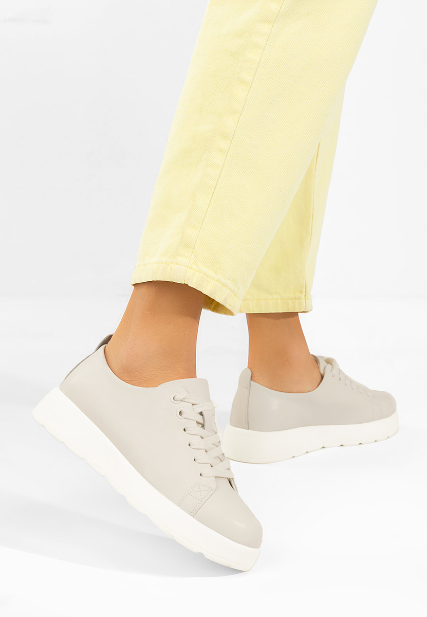 Baskets pour femme en cuir blancs Rocsana